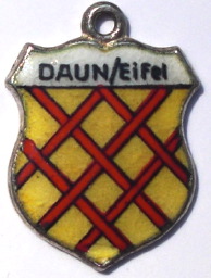 DAUN EIFEL, Germany - Vintage Silver Enamel Travel Shield Charm